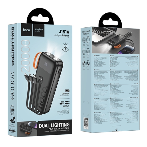 Купить Power Bank Hoco J151A Spirit dual lighting four-cable 20000mAh, 3