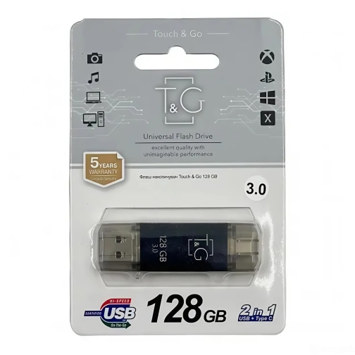 Купить USB Flash Drive 3.0 T&G 128gb USB/Type C 009, 2