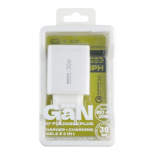 Купить Сетевое Зарядное Устройство Remax U02-AC30Wi Gan, 2