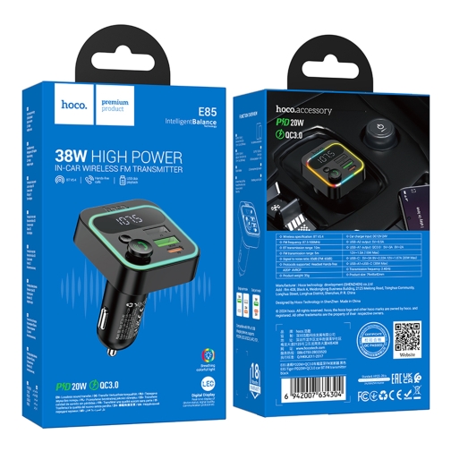 Купить Модулятор Hoco E85 PD20W+QC3.0 18W Total 38W, 2