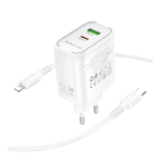 Купить Сетевое Зарядное Устройство Borofone BA89A 1USB-C/1USB PD/QC 30W+Type-C to Lightning, 6