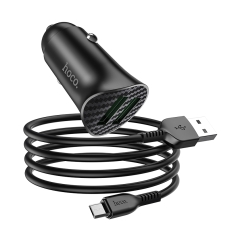 Купити Автомобільний Зарядний Пристрій Hoco Z39 QC3.0 Micro 2USB