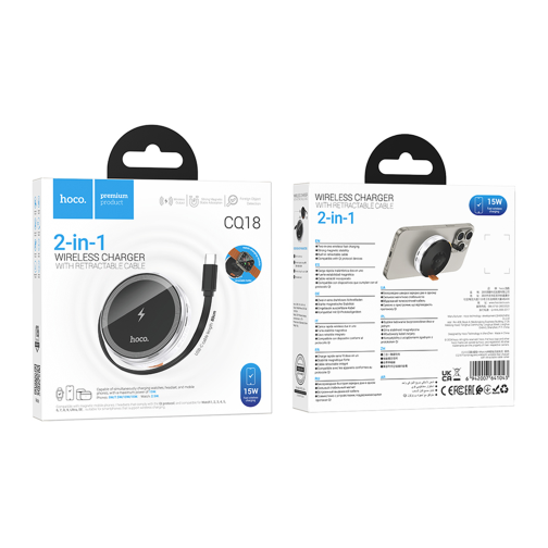Бездротовий Зарядний Пристрій Hoco CQ18 2-in-1 15W Magnetic (iWatch) превью 3