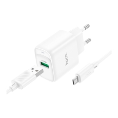 Купить Сетевое Зарядное Устройство Hoco C140A 1USB QC 18W+USB to Micro Купить Сетевое Зарядное Устройство Hoco C140A 1USB QC 18W+USB to Micro