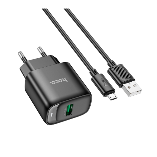 Мережевий Зарядний Пристрій Hoco C140A 1USB QC 18W+USB to Micro превью 4