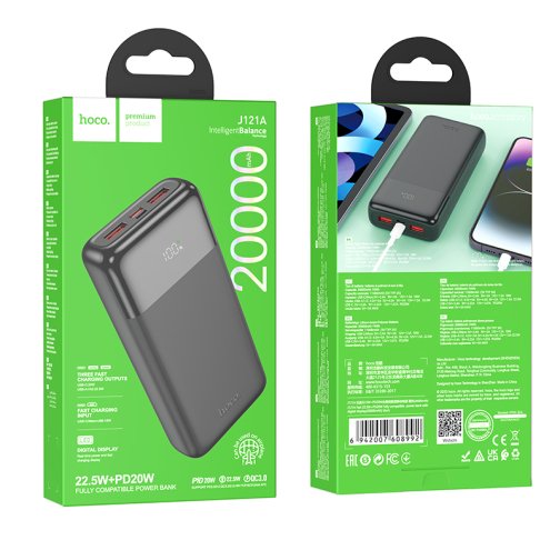 Купить Power Bank Hoco J121A Fast 22.5W+PD20W fully compatible with digital display 20000 mAh, 2