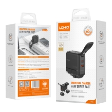 Купити Мережевий Зарядний Пристрій LDNIO Q2618 1USB/1USB-C GAN PD65W+Type-C to Type-C Купити Мережевий Зарядний Пристрій LDNIO Q2618 1USB/1USB-C GAN PD65W+Type-C to Type-C