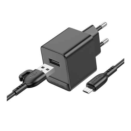 Купить Сетевое Зарядное Устройство Borofone BAS11A 1USB 2.1A+USB to Micro, 5