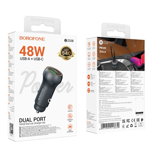 Купить Авто Зарядное Устройство Borofone BZ32B 1USB/1USB-C QC/PD48W, 2