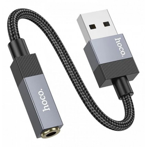 Кабель Aux Hoco UPA32D USB-A to Aux 3.5mm (Female) 15cm превью 3