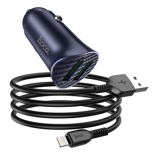 Купить Авто Зарядное Устройство Hoco Z39 QC3.0 Lightning 2USB, 2