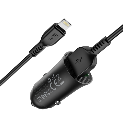 Купить Авто Зарядное Устройство Hoco Z39 QC3.0 Lightning 2USB, 6