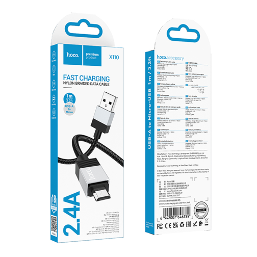 Кабель USB Hoco X110 Micro 2.4A превью 2