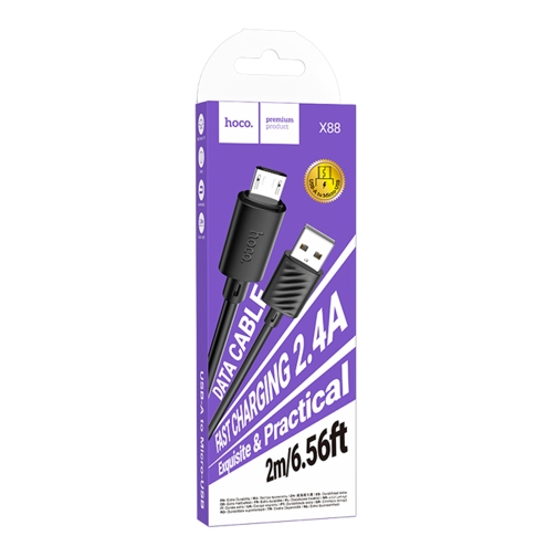 Купити Кабель USB Hoco X88 Gratified Micro 2.4A 2m, 3