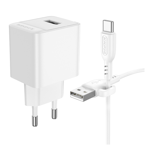 Мережевий Зарядний Пристрій Borofone BAS11A 1USB 2.1A+USB to Type-C превью 6