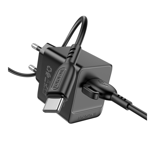 Мережевий Зарядний Пристрій Borofone BAS11A 1USB 2.1A+USB to Type-C превью 7