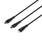 Купить USB Hoco U102 Super 100W 2 in1 Type-C to Type-C+Lightning