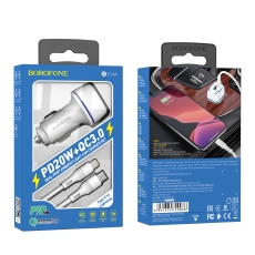 Купити Автомобільний Зарядний Пристрій Borofone BZ14A PD20W+QC3.0 Type-C to Lightning 3A