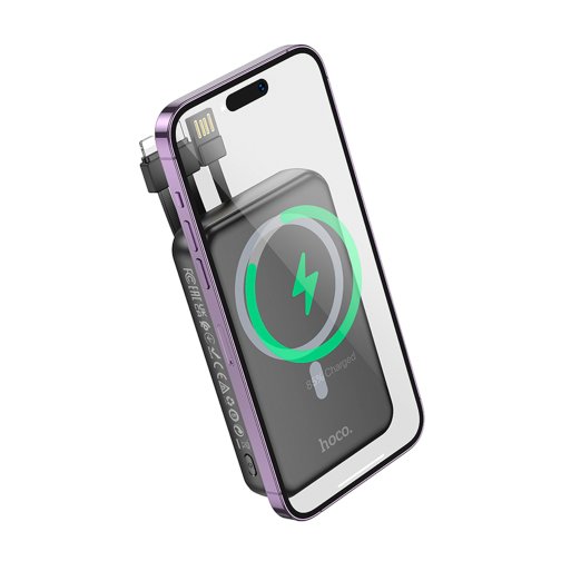 Купити Універсальна Мобільна Батарея Power Bank Hoco DB59 Guardian 22.5W+PD20W magnetic 15W with display and cable 10000mAh, 4