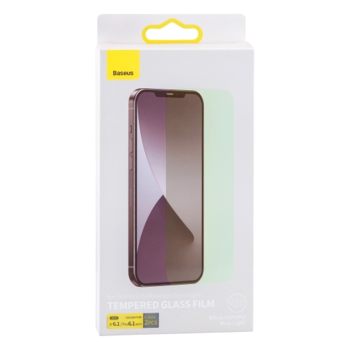 Купить Защитное стекло Baseus 0.3 mm (Green Light) для iPhone 12/12 Pro (2 шт) SGAPIPH61P-LP02