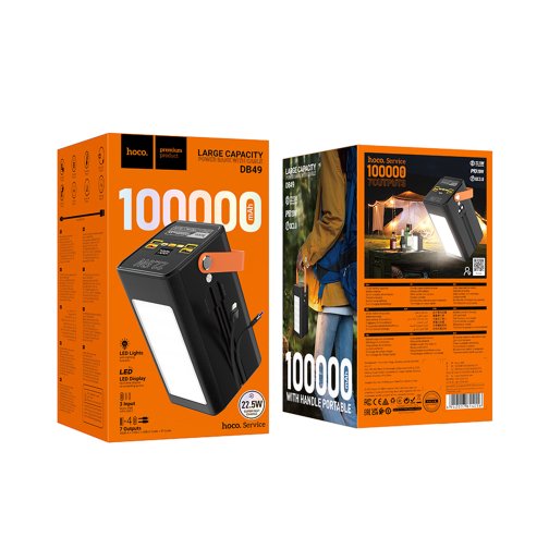 Купити Універсальна Мобільна Батарея Power Bank Hoco DB49 Action 22.5W fully compatible with light 100000 mAh, 2