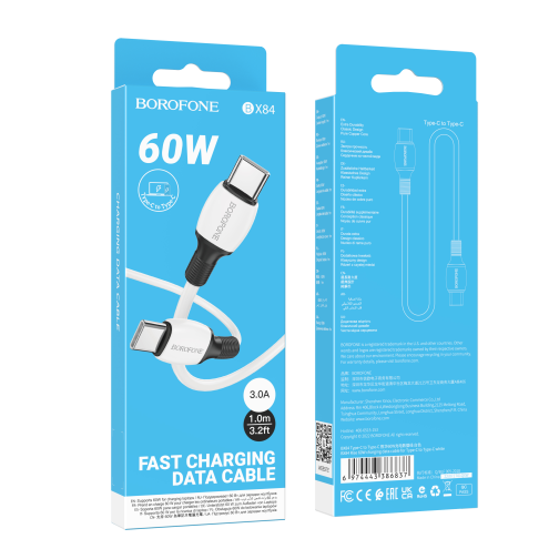 Кабель USB Borofone BX84 60W (20V/3A) Type-C to Type-C превью 2