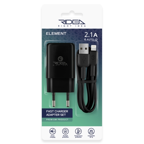 Купить Сетевое Зарядное Устройство Ridea RW-11311 Element Lightning 2.1 A, 3