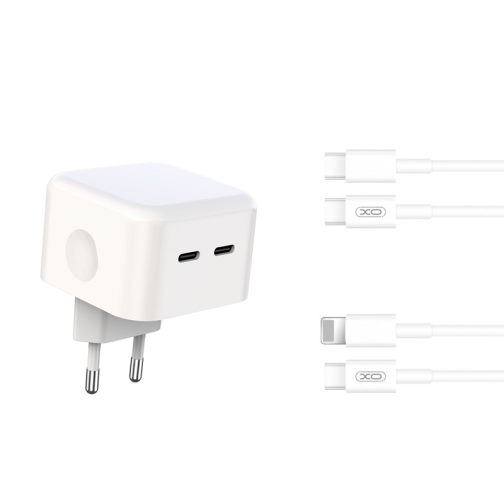 Мережевий Зарядний Пристрій XO L102 EU Dual type-C port 35W Type-C to Lightning превью 3
