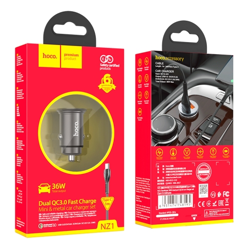 Купить Авто Зарядное Устройство Hoco NZ1 36W QC3.0 Type C
