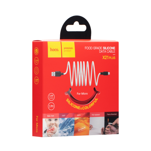 Кабель USB Hoco X21 Plus Silicone Micro превью 5