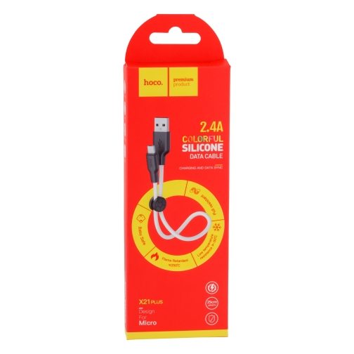 Купить USB Hoco X21 Plus Silicone Micro 0.25m, 5