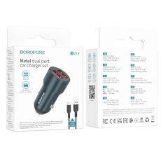 Купити Автомобільний Зарядний Пристрій Borofone BZ19 Wisdom Type C 2.4A