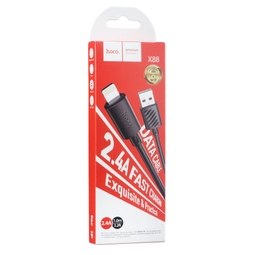 Кабель USB Hoco X88 Gratified Lightning 2.4A 1m