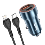 Купити Автомобільний Зарядний Пристрій Hoco Z46A PD20W+QC3.0 Type C to Lightning, 2