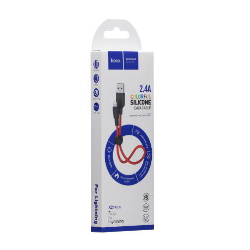 Кабель USB Hoco X21 Plus Silicone Lightning 0.25m превью 5