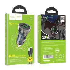 Купити Автомобільний Зарядний Пристрій Hoco Z47 Transparent QC3.0 18W Micro