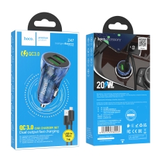 Купити Автомобільний Зарядний Пристрій Hoco Z47 Transparent QC3.0 18W Micro