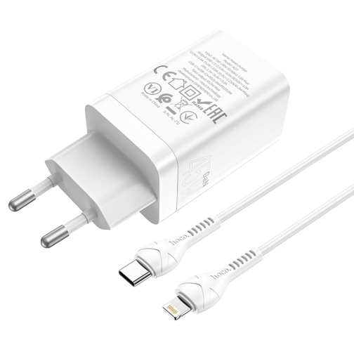 Купити Мережевий Зарядний Пристрій Hoco N23 GAN Starlight PD45W Type-C to Lightning, 2