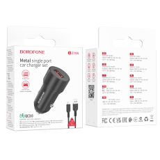 Купити Автомобільний Зарядний Пристрій Borofone BZ19A Wisdom QC3.0 18W Micro