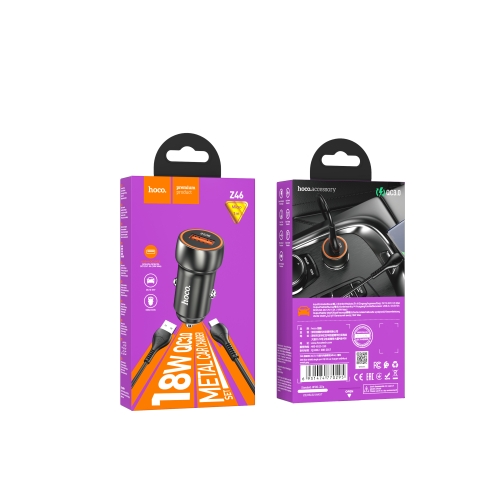 Купить Авто Зарядное Устройство Hoco Z46 QC3.0 18W Micro