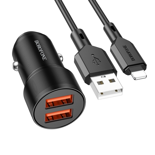Купити Автомобільний Зарядний Пристрій Borofone BZ19 Wisdom Lightning 2.4A, 4