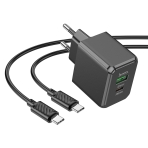 Купить Сетевое Зарядное Устройство Hoco CS14A 1USB-C/1USB PD/QC 20W+Type-C to Type-C, 3