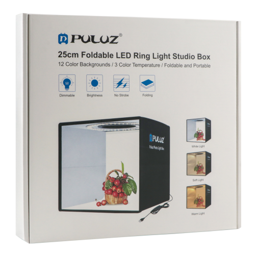 Лайтбокс Puluz PU5027B 25 см Кільц Лампа 6 Фонів превью 4
