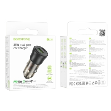 Купити Автомобільний Зарядний Пристрій Borofone BZ25 1USB/1USB-C QC/PD38W