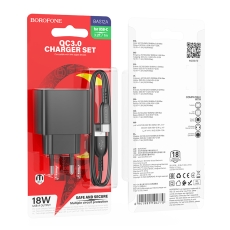 Купити Мережевий Зарядний Пристрій Borofone BAS12A 1USB QC3.0 18W+USB to Type-C Купити Мережевий Зарядний Пристрій Borofone BAS12A 1USB QC3.0 18W+USB to Type-C