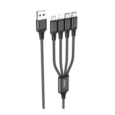 Купити Кабель USB Hoco X76 4-in-1 IP+2Type-C+Micro 2A