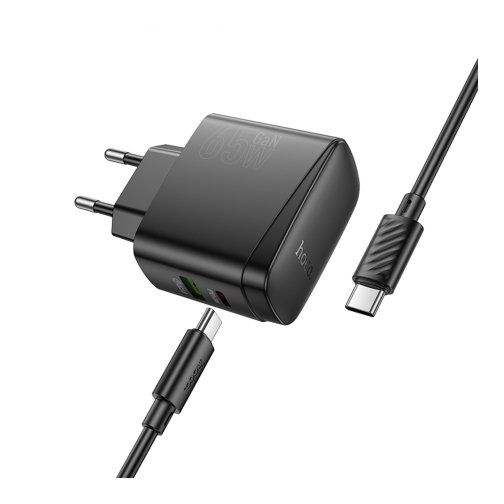 Мережевий Зарядний Пристрій Hoco CS63A 1USB/1USB-C PD65W/QC GAN+Type-C to Type-C превью 4