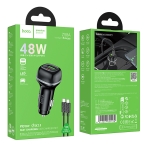 Купить Авто Зарядное Устройство Hoco Z58A 1USB/1USB-C QC/PD48W+Type-C to Type-C, 2