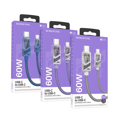 Купить USB Borofone BU42 Octavia 60W Type-C to Type-C 1.2m
