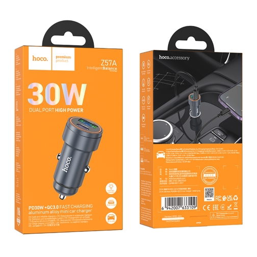 Купити Автомобільний Зарядний Пристрій Hoco Z57A 1USB/1USB-C PD30W/QC3.0, 2